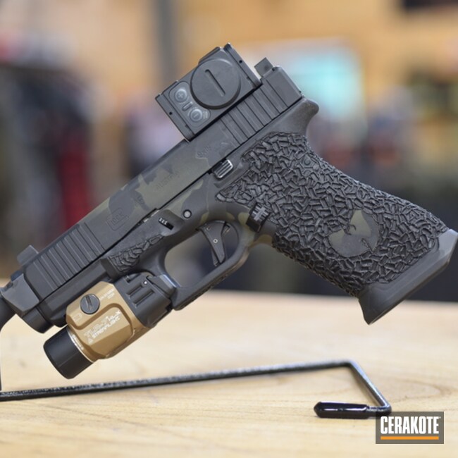 Dark Urban Camo Glock 45 W/ Custom Stippling