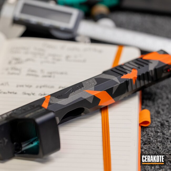 Cz Ts2 Coated With Cerakote In Hunter Orange, Armor Black And Tungsten