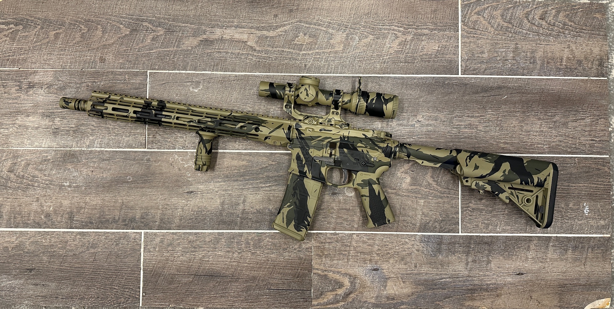 B5 Rhodesian Vietnam Tiger Stripe AR Custom Patterning | Cerakote