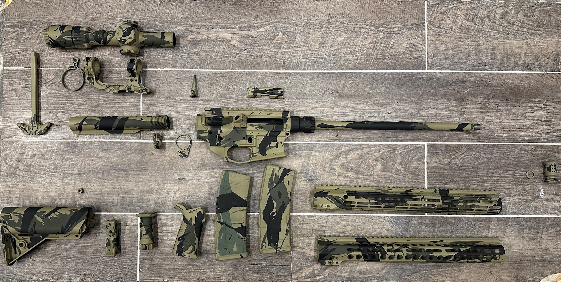 B5 Rhodesian Vietnam Tiger Stripe AR Custom Patterning | Cerakote