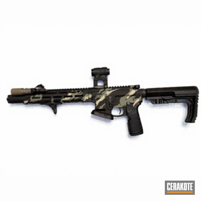 Ar-15 Coated With Cerakote In Armor Black, Desert Sage And Forest Green