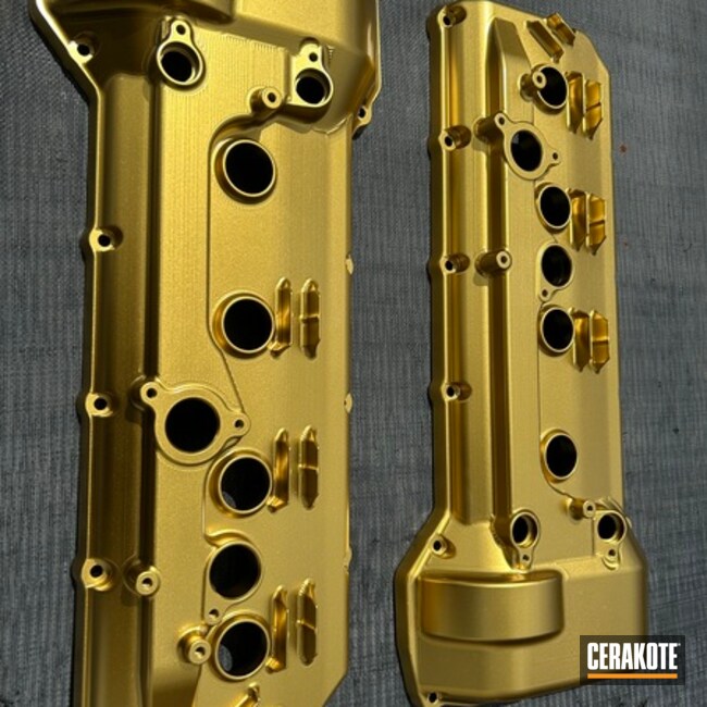 Bmw V8 Billet Manifold Coated In Fx Gold Over E-100.