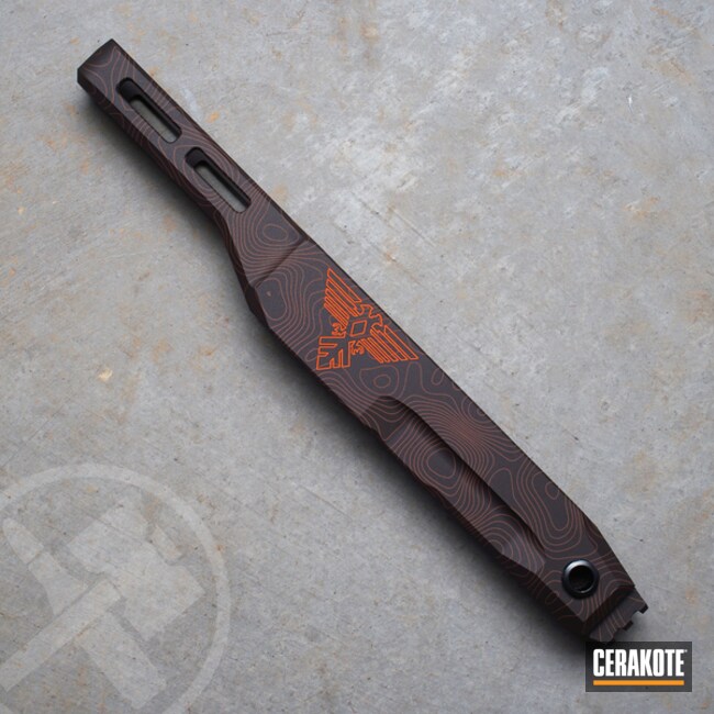 Topographical Chassis Coated With Cerakote In Hunter Orange And Vortex® Bronze