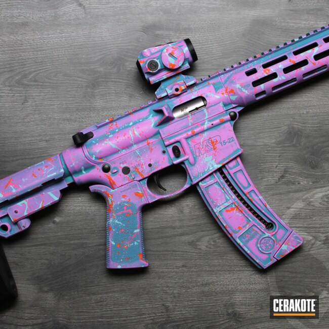 Mp22 Coated With Cerakote In Hunter Orange, Sig™ Pink, Purplexed, Aztec Teal And Robin's Egg Blue