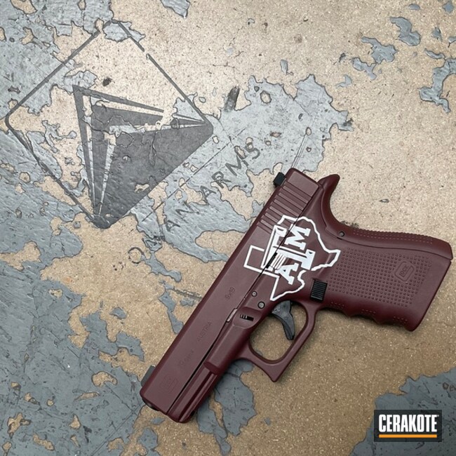 Glock Texas A&m Coated With Cerakote In Crimson And Bright Purple