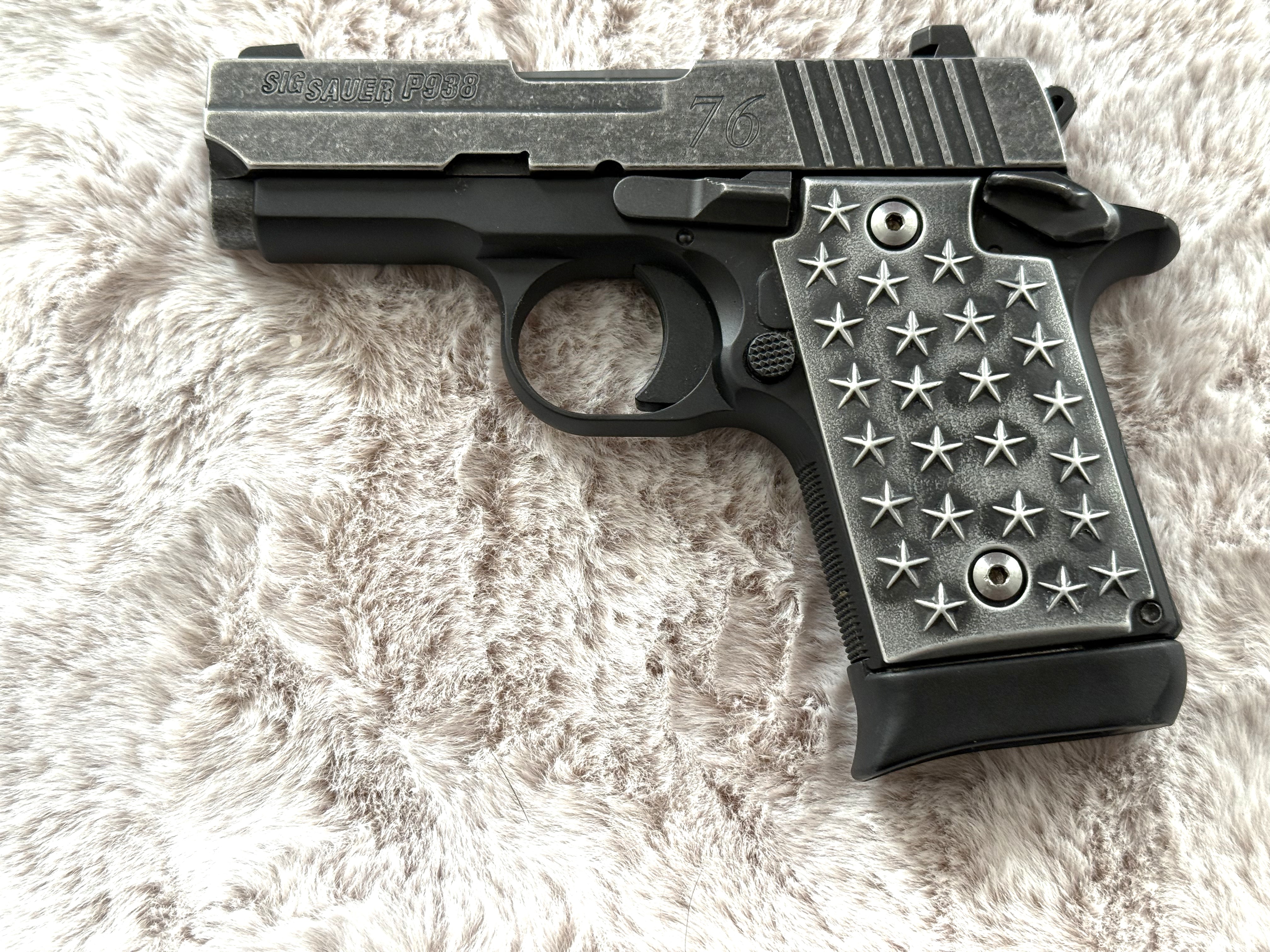 Sig We The People damaged grip panels restored | Cerakote