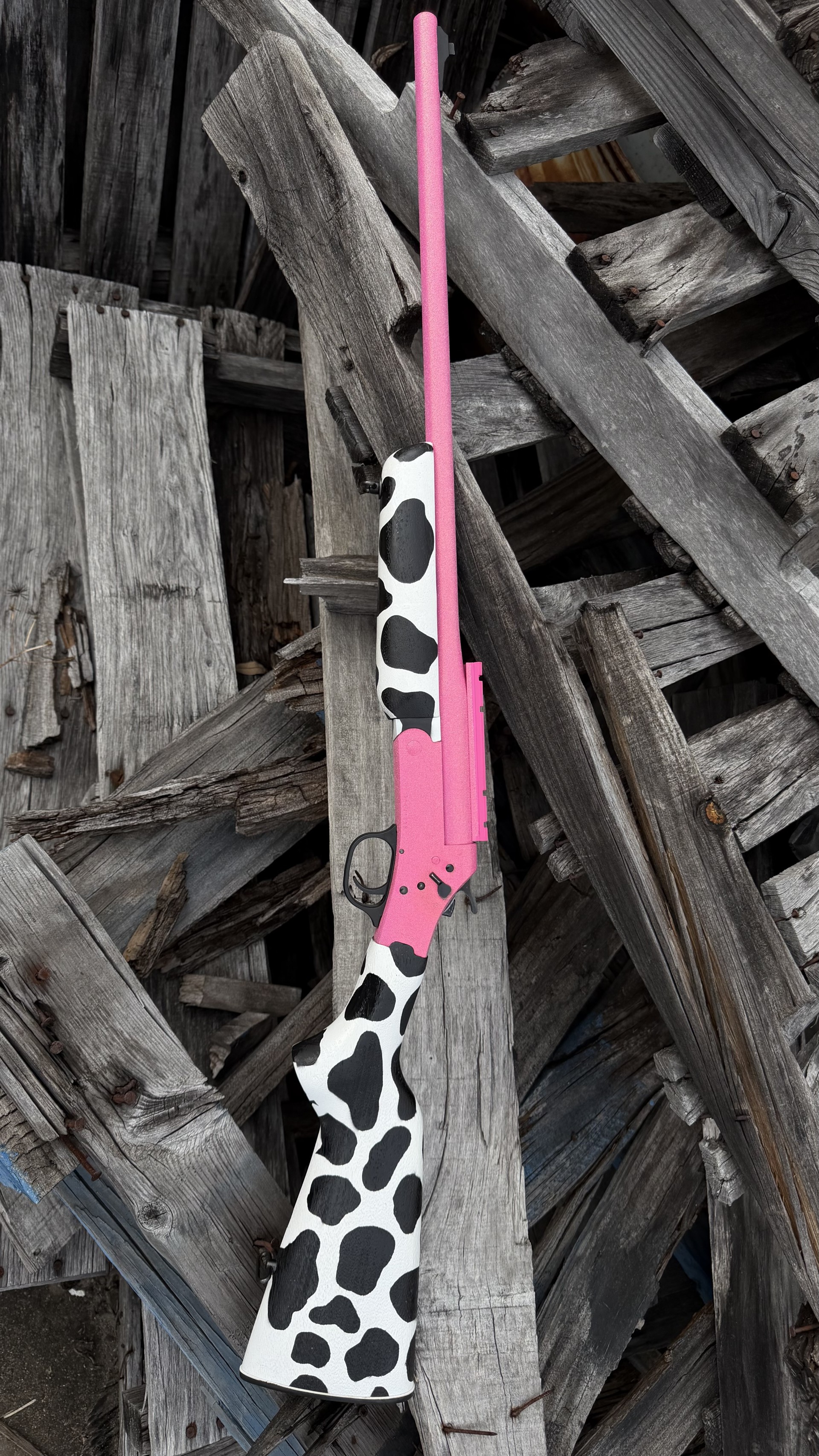 Glitter Cow Print Rifle | Cerakote