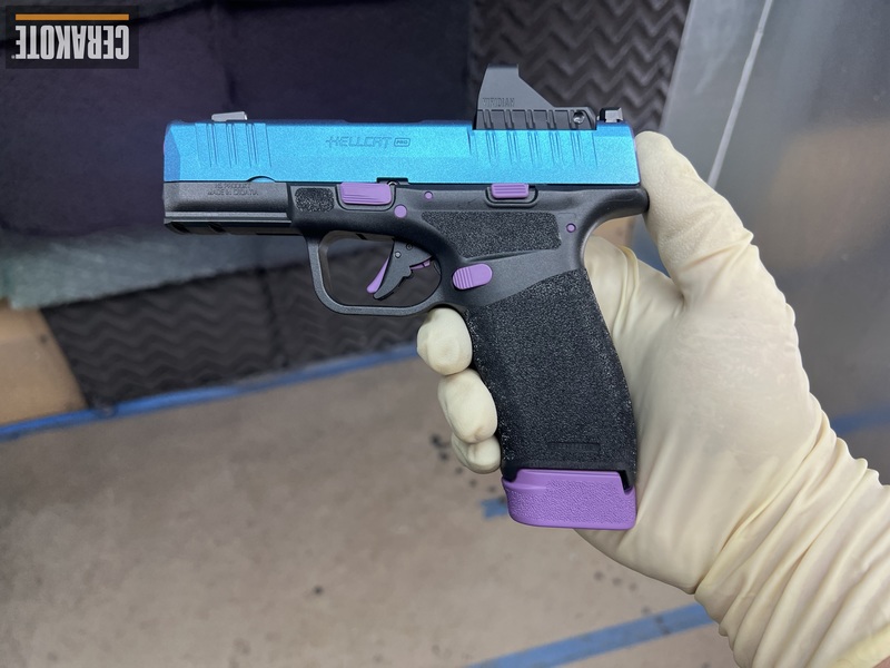Hellcat Pro finished in a Cerakote Fx Typhoon, Wild Purple and Graphite ...