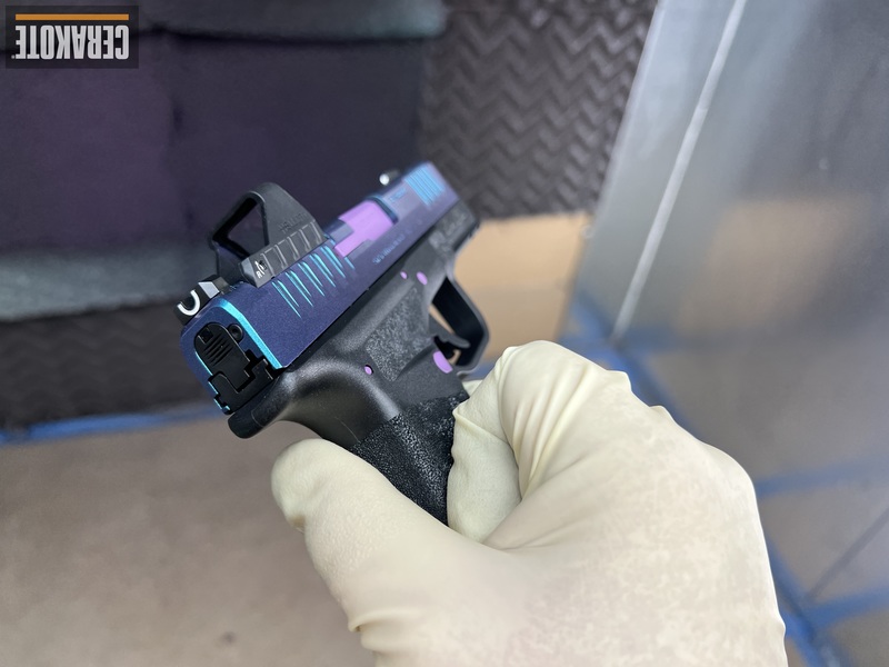 Hellcat Pro finished in a Cerakote Fx Typhoon, Wild Purple and Graphite ...