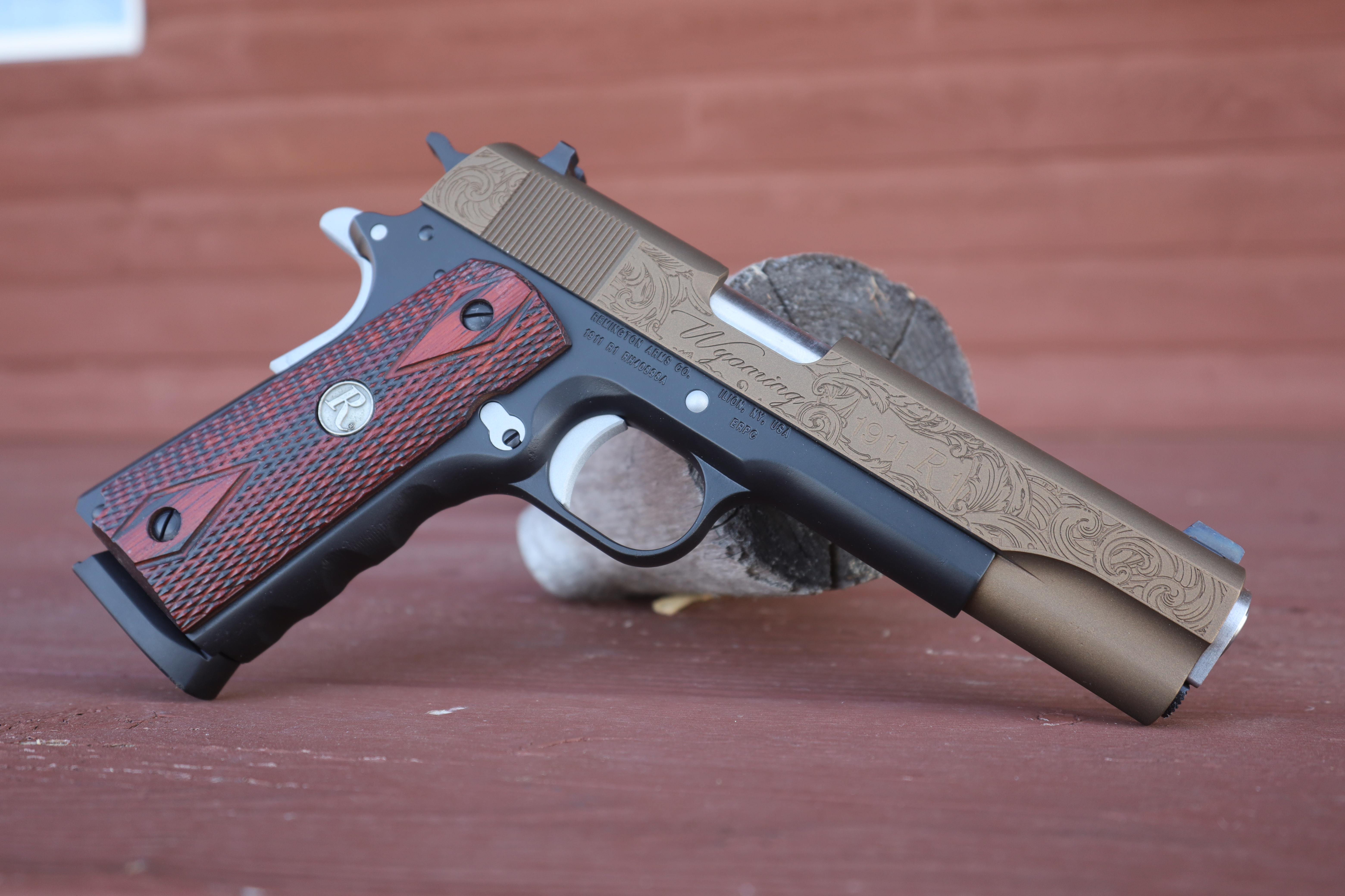 Remington 1911 R1 With Custom Engraving | Cerakote