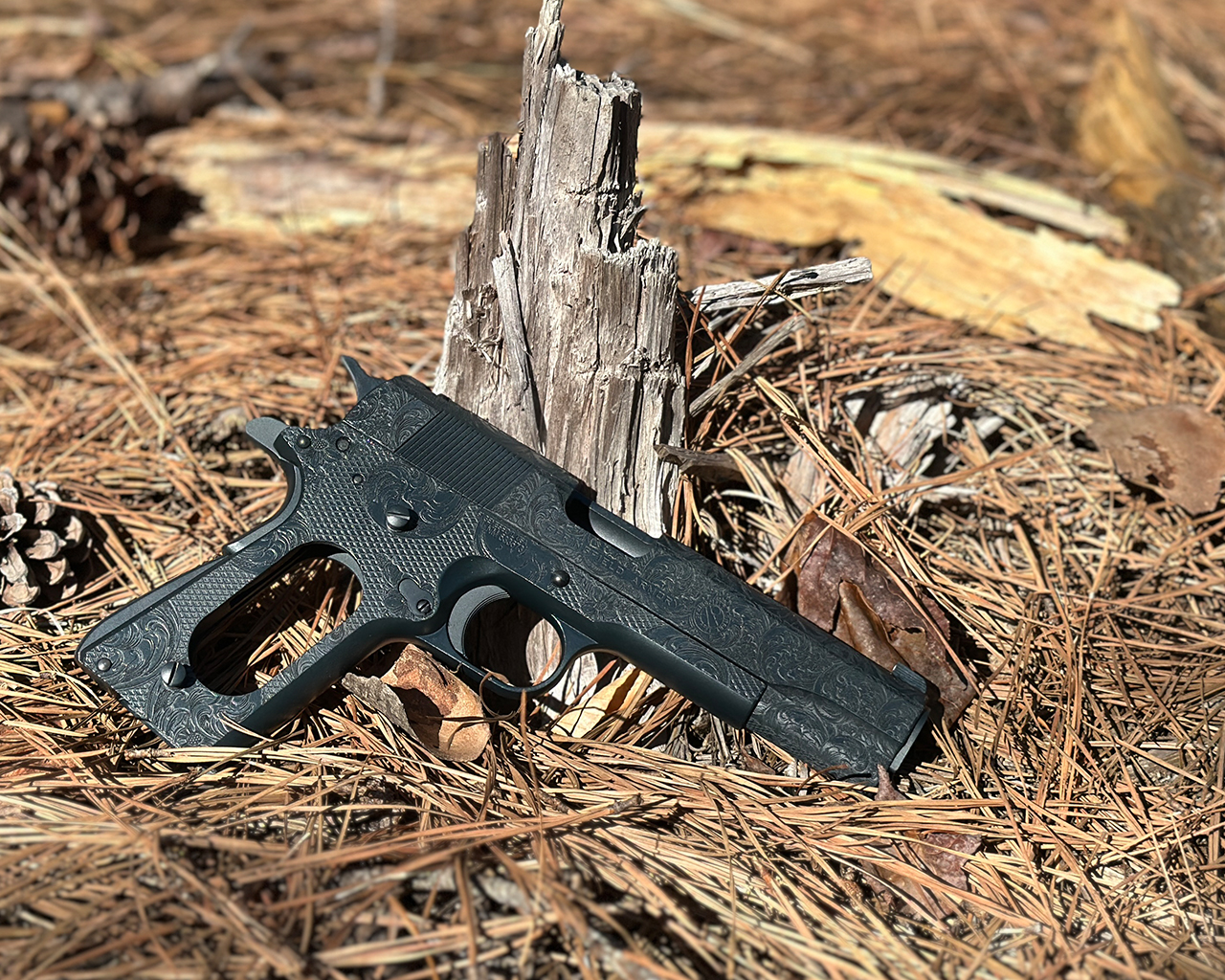 Engraved 1911 coated in H-294 | Cerakote