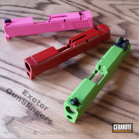 Powder Coating: Smith & Wesson,Zombie Green H-168,Handguns,FIREHOUSE RED H-216,Prison Pink H-141