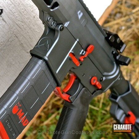 Powder Coating: Sniper Grey H-234,Sniper Grey,Tactical Rifle,FIREHOUSE RED H-216
