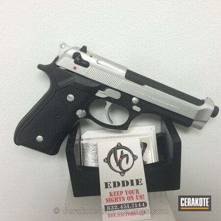 Powder Coating: Graphite Black H-146,Satin Aluminum H-151,Handguns,Beretta