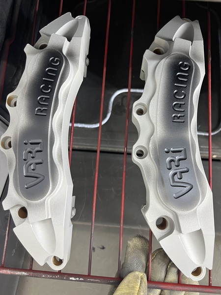Subaru brake calipers - over sized front - graphite black lettering ...