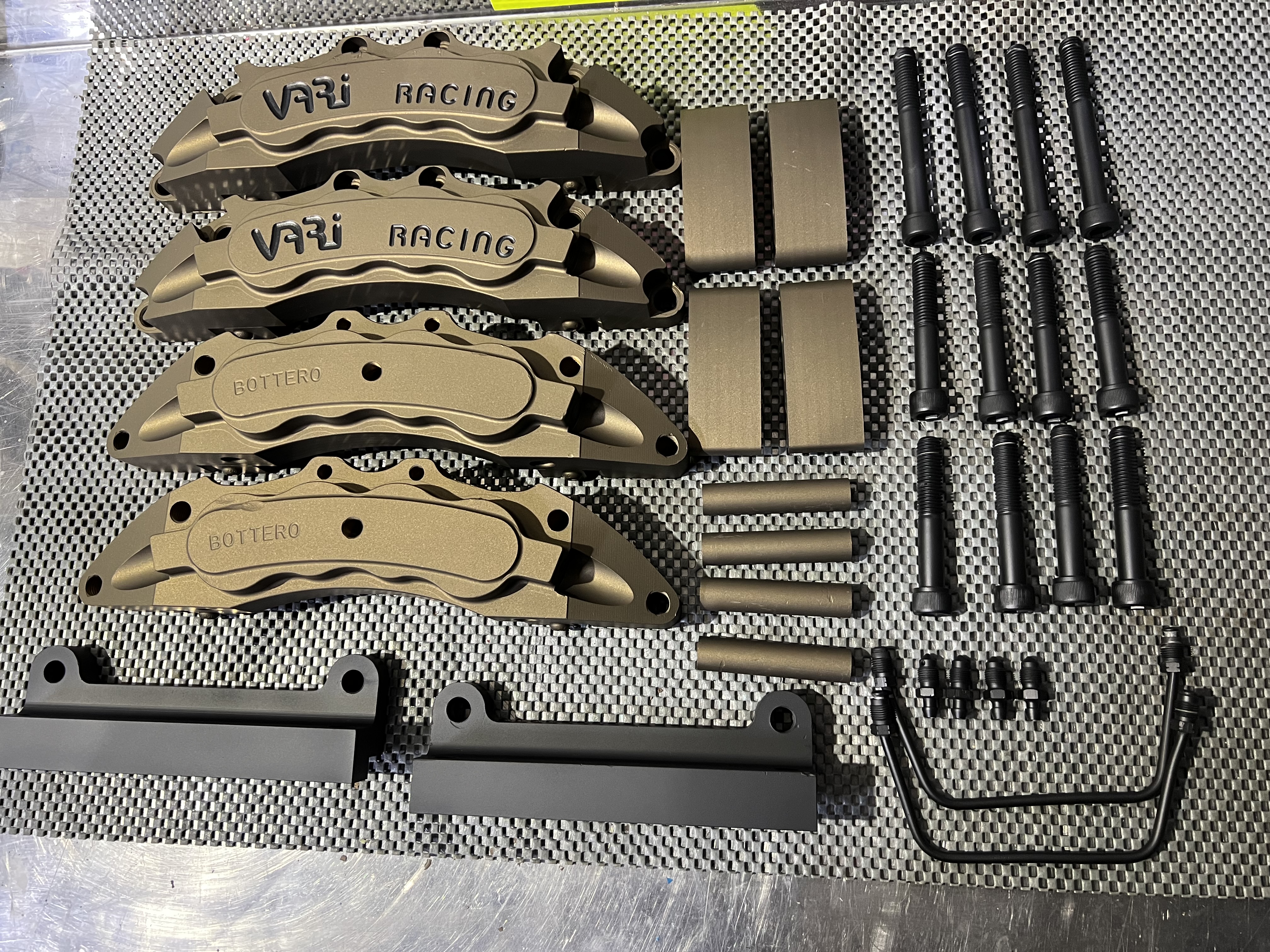 Subaru brake calipers - over sized front - graphite black lettering ...