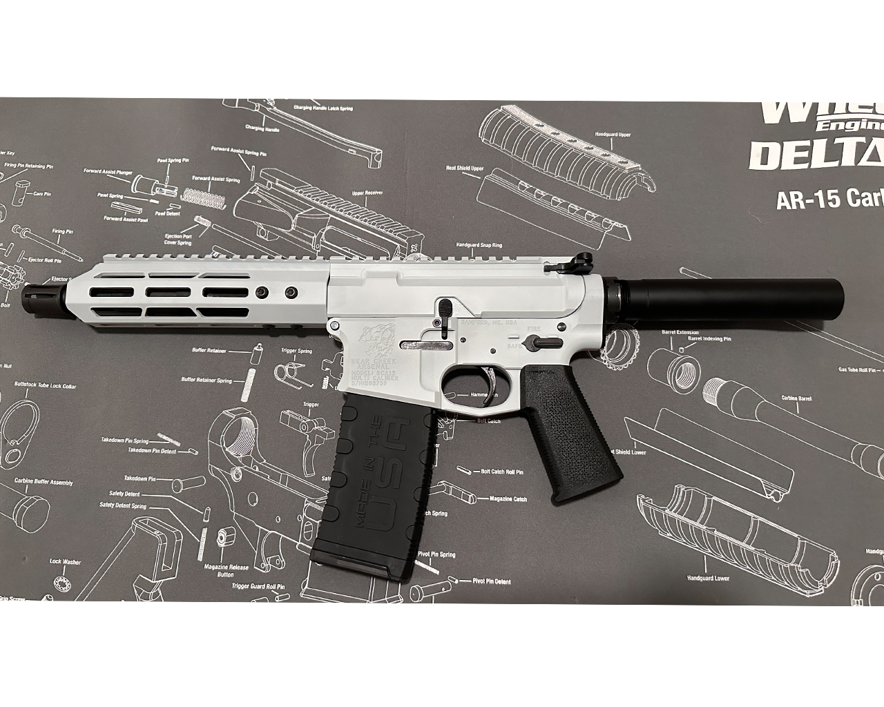 White Ar Pistol featuring H-151 and H-190 | Cerakote