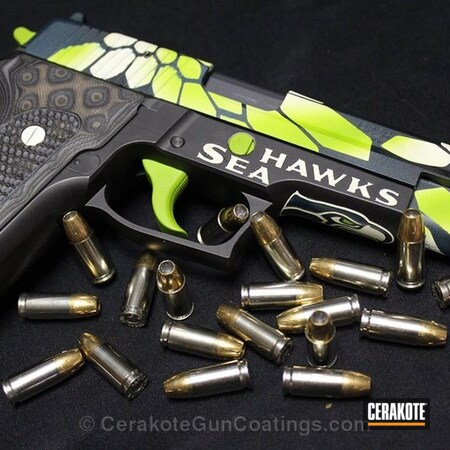 Powder Coating: Bright White H-140,Zombie Green H-168,Sig Sauer,Handguns,Blue Titanium H-185