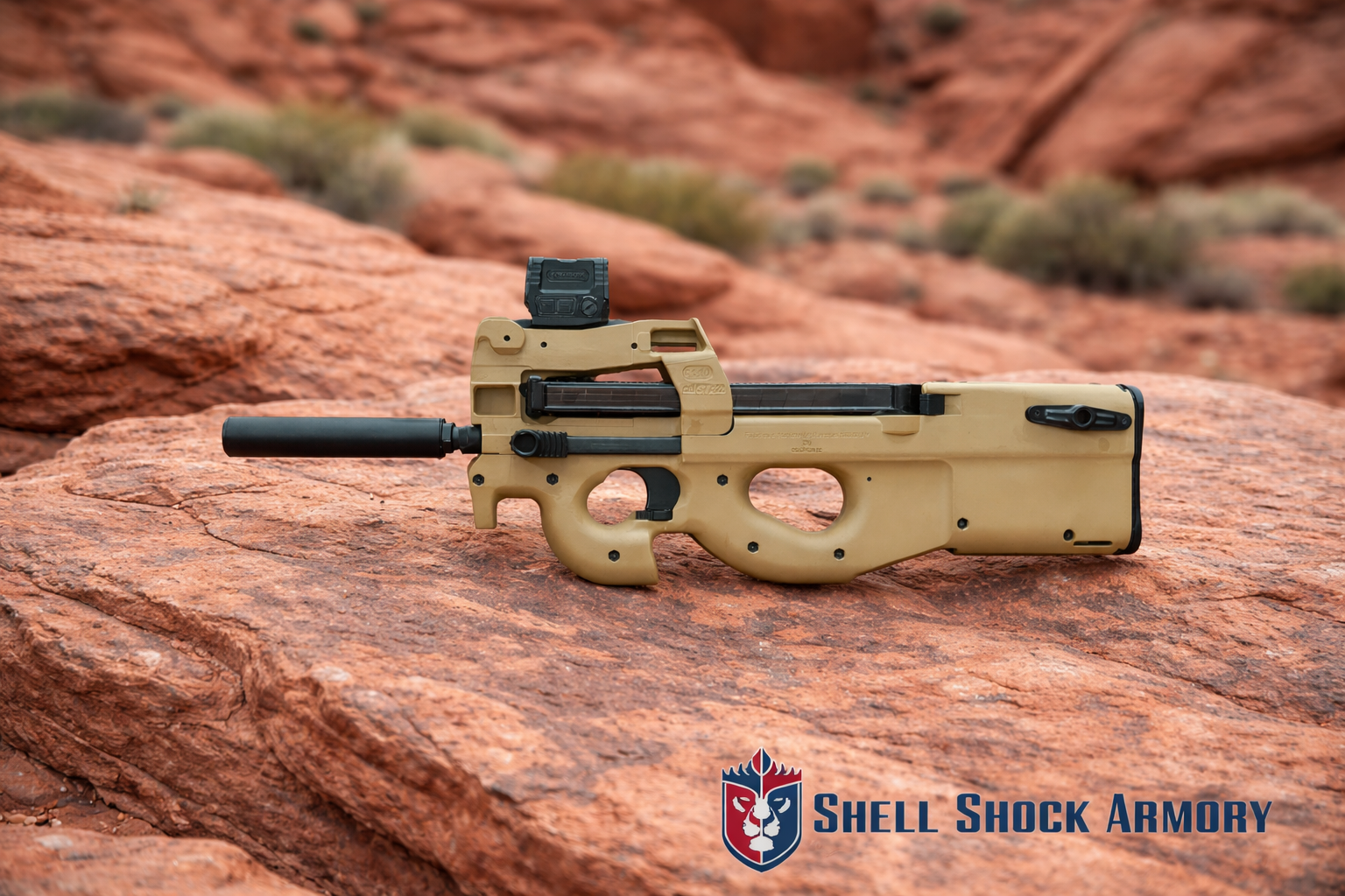 Ps90 coated in a RAL 8000 Finish | Cerakote