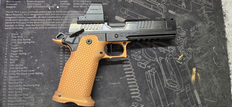 2011 - Orange/Gold grip module | Cerakote
