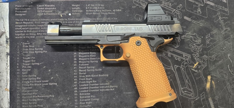 2011 - Orange/Gold grip module | Cerakote