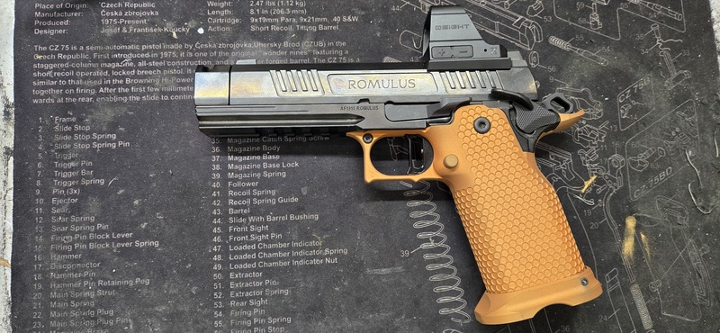 2011 - Orange/Gold grip module | Cerakote
