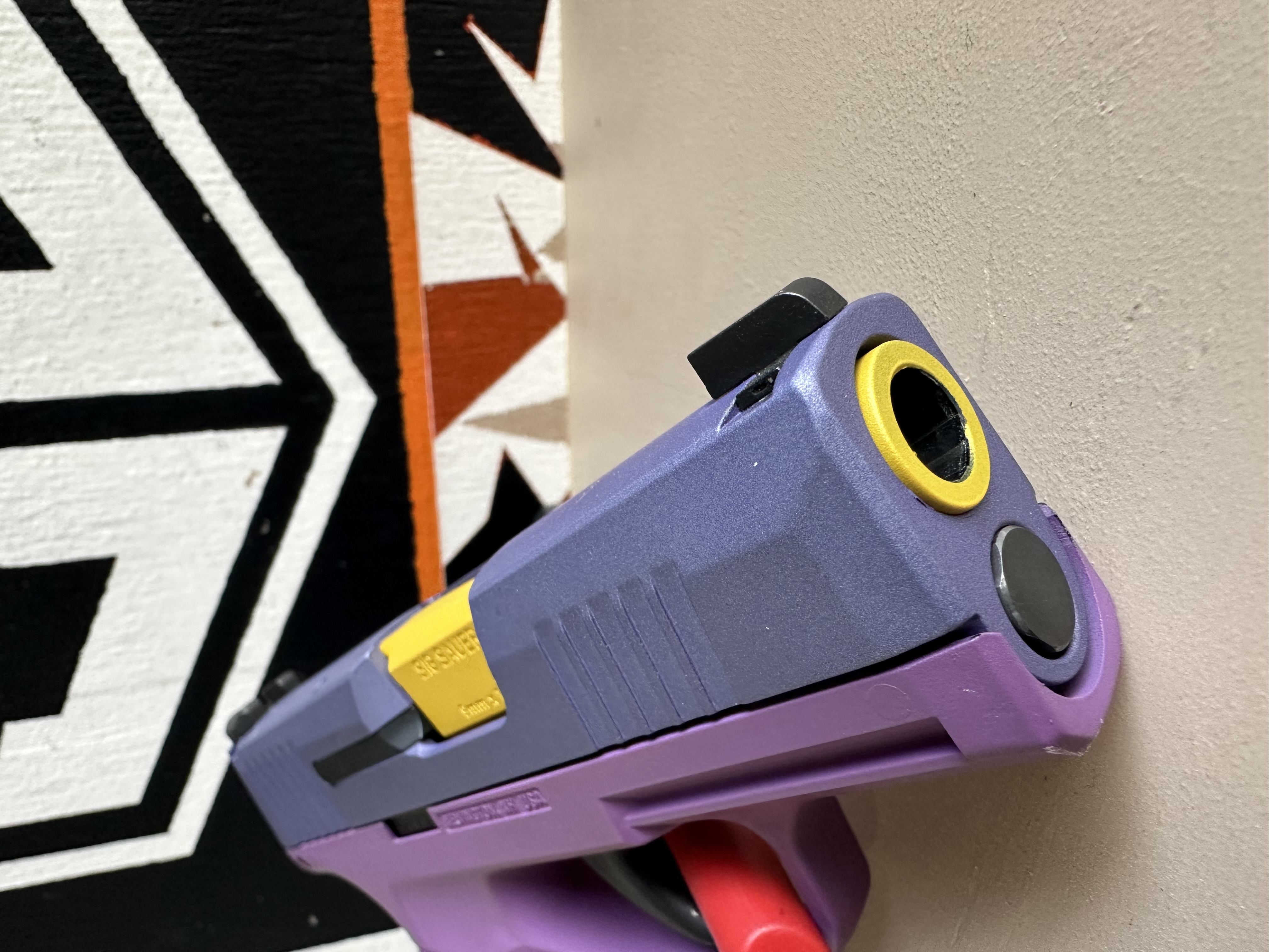 Purple P365 coated with Wild Purple, Sunflower and Bright Purple