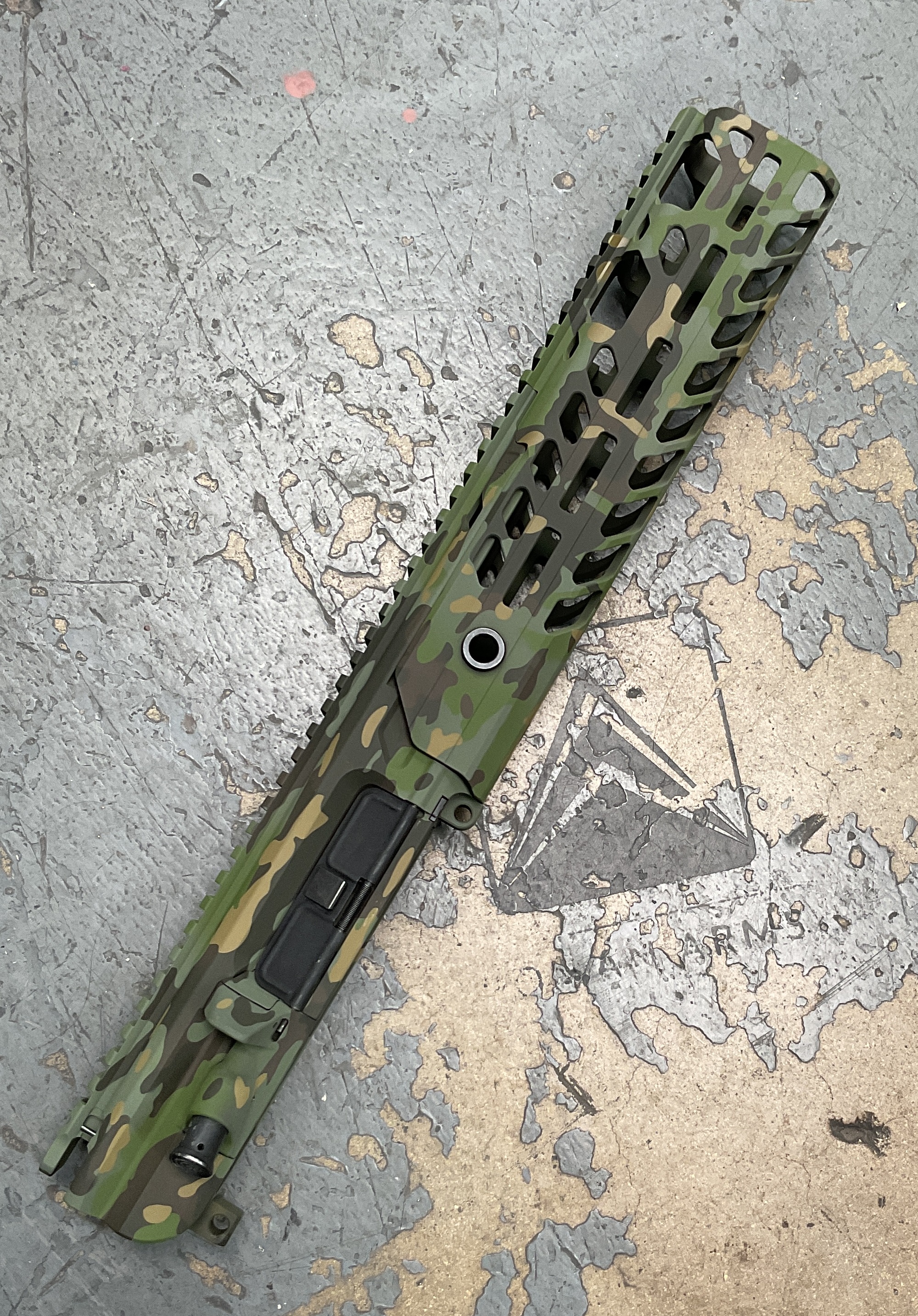 Camo Upper coated with H-298, H-343, H-264, H-344 and H-341 | Cerakote
