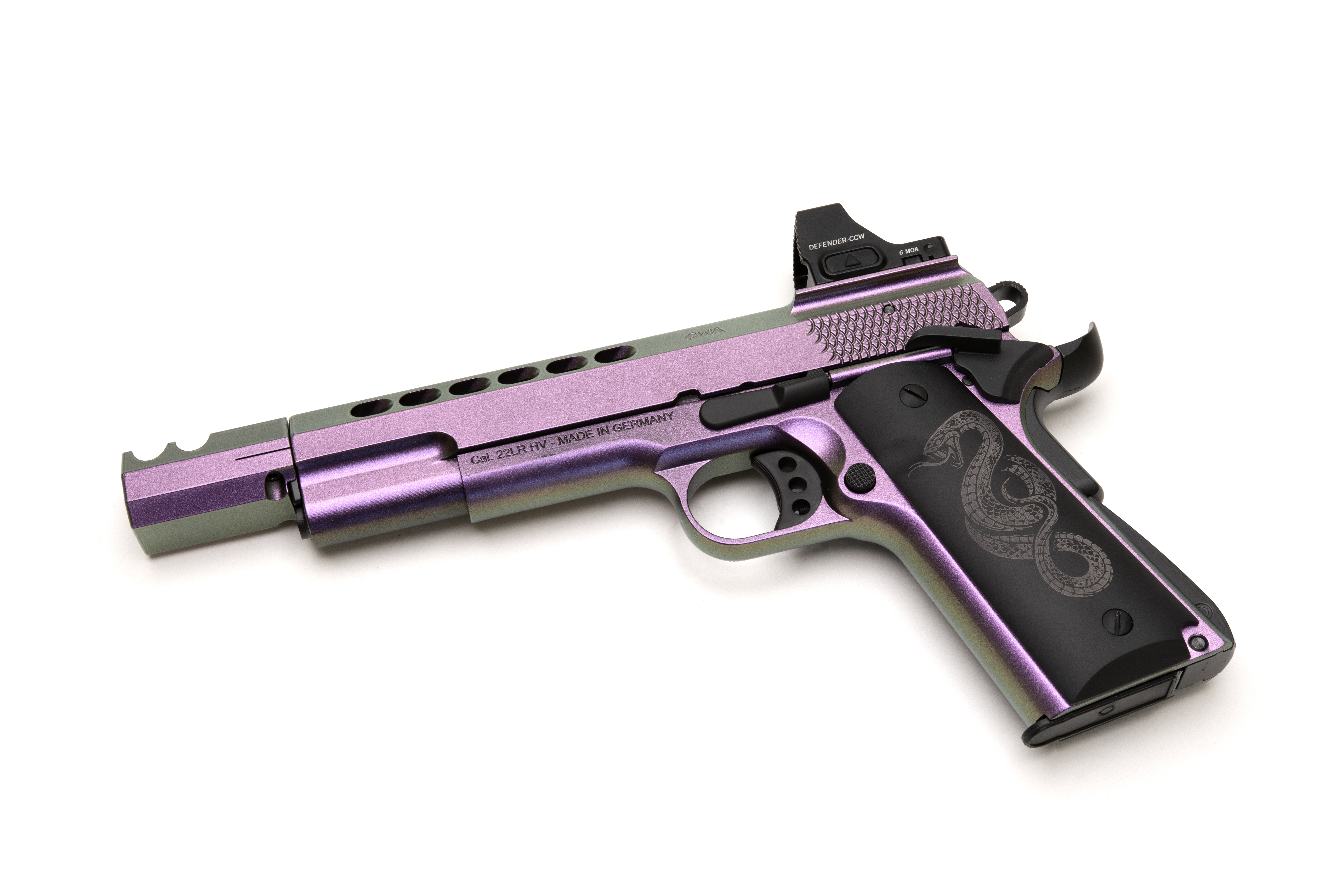 GHOST EXPOD purple グラデーション GSG 1911 .22 Pistol With Mardi Gras FX & Custom Laser Etched Grips