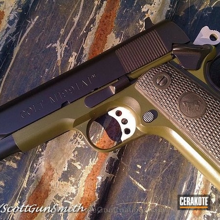 Powder Coating: Graphite Black H-146,1911,Barrel,Trigger,Trigger Job,O.D. Green H-236,Colt