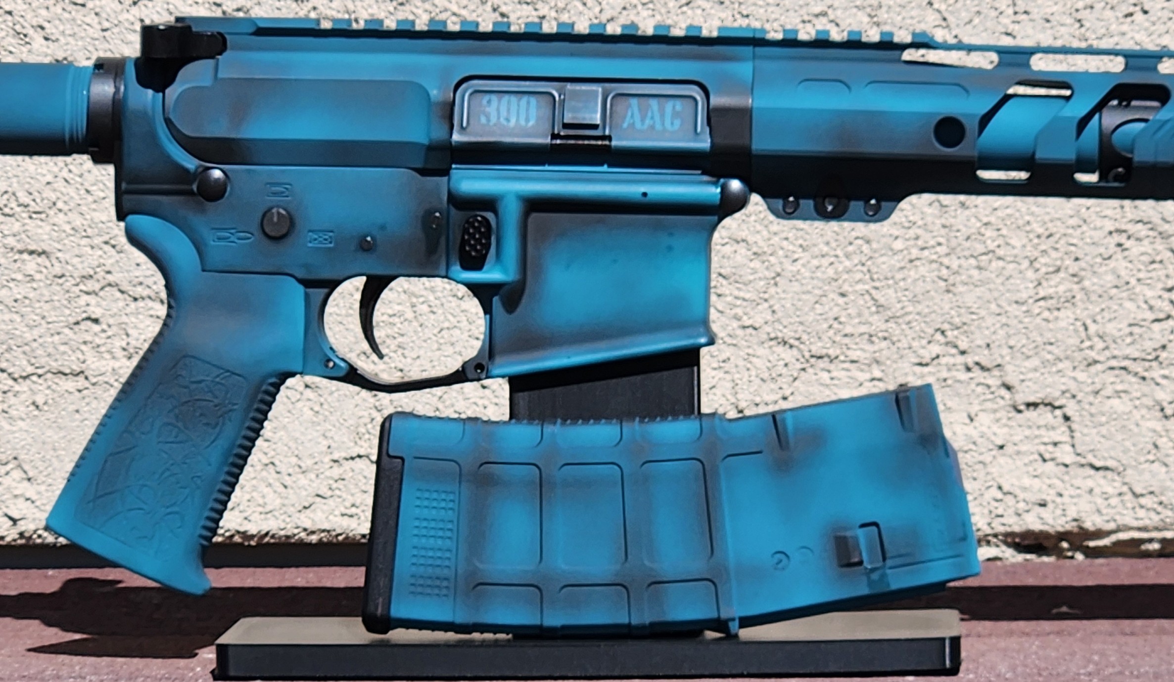 NTS GUNS 300 Blackout in distressed teal | Cerakote