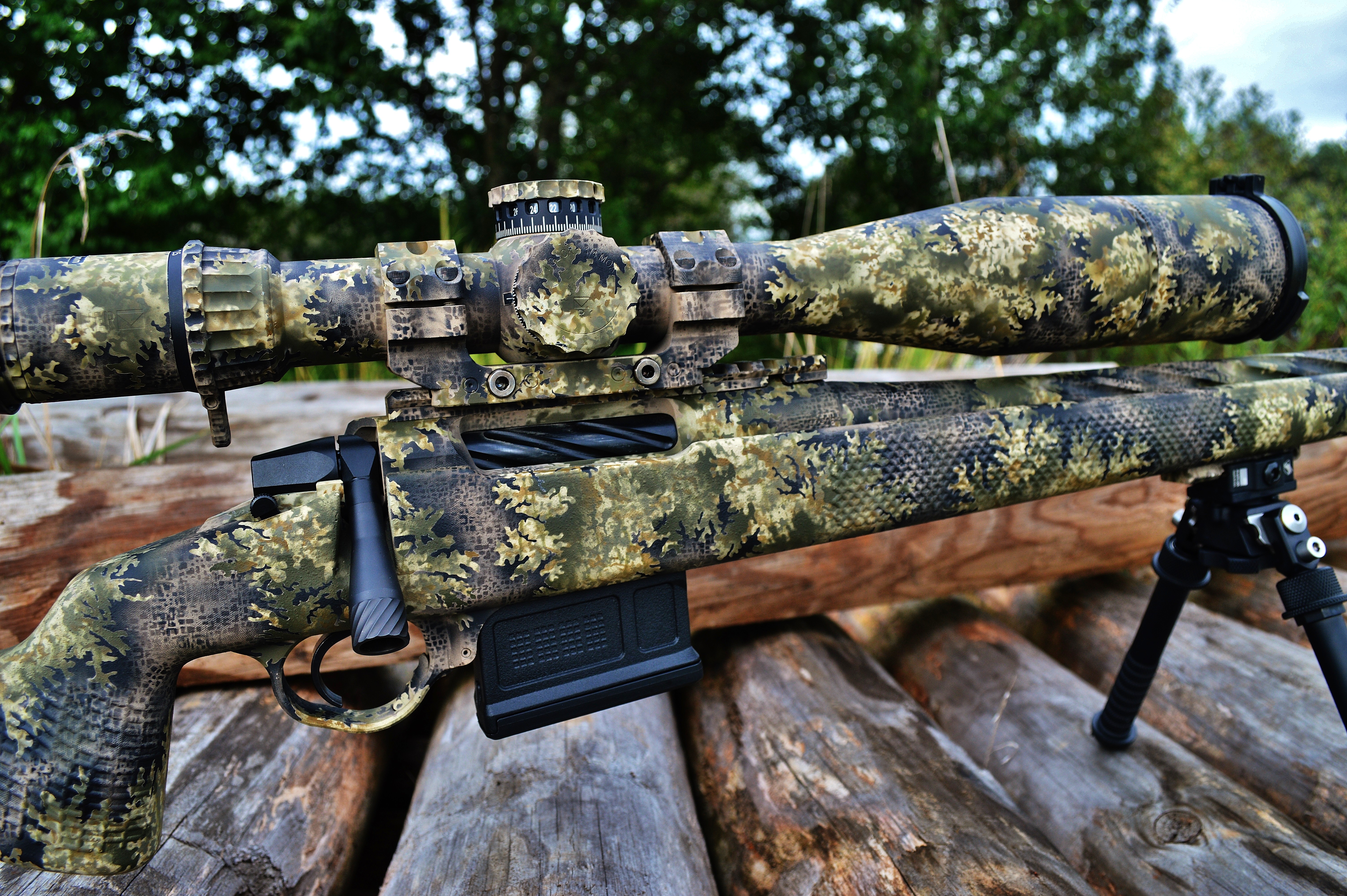 Remington 700 coated in Troy® Coyote Tan, Forest Green, Sniper Green ...