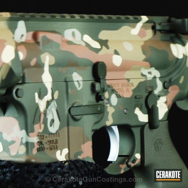 Cerakoted H-249 Nut Brown With H-231 Magpul Foliage Green And H-199 Desert Sand