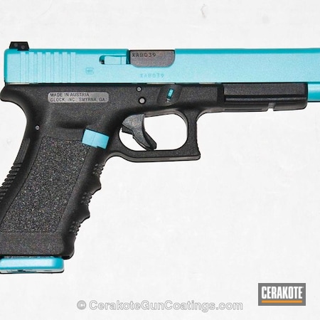 Powder Coating: Slide,Glock,Custom Blue,Handguns,Robin's Egg Blue H-175