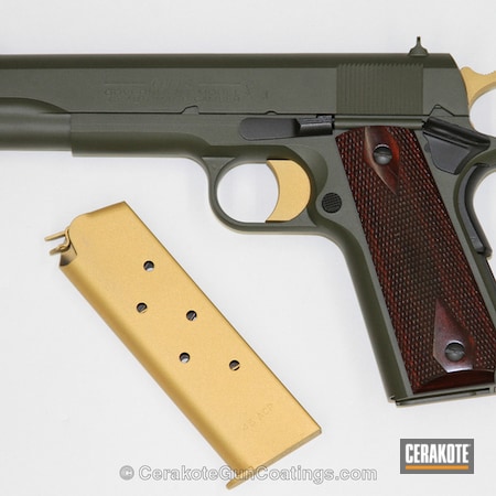 Powder Coating: Graphite Black H-146,Mil Spec O.D. Green H-240,Colt 1911 .45 ACP,1911,Cerakote,Gold H-122,Colt 1911,Colt