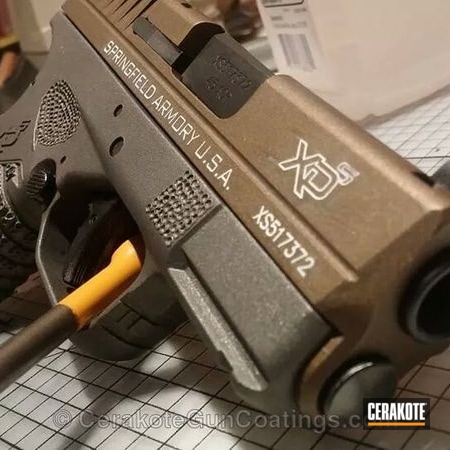 Powder Coating: Cerakote,Handguns,Springfield XDS 3.3,Springfield Armory,Tungsten H-237,Burnt Bronze H-148