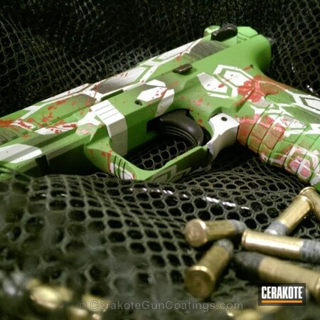 Powder Coating: Hidden White H-242,Zombie Green H-168,Handguns,Walther,FIREHOUSE RED H-216