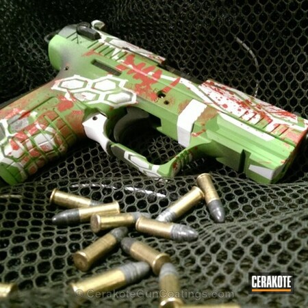 Powder Coating: Hidden White H-242,Zombie Green H-168,Handguns,Walther,FIREHOUSE RED H-216