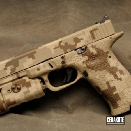 Powder Coating: 9mm,Glock,Handguns,DESERT SAND H-199,Camo,Patriot Brown H-226,Digital Camo,Flashlight,Coyote Tan H-235