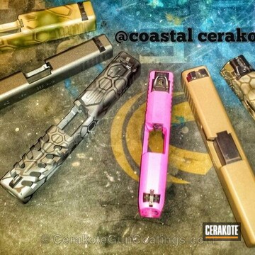 Cerakoted H-141 Prison Pink With H-237 Tungsten And H-267 Magpul Flat Dark Earth