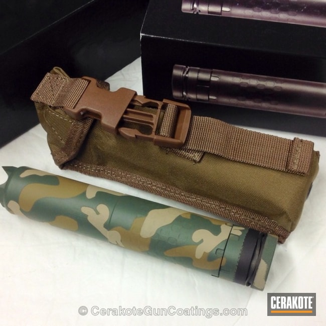 Cerakoted C-211 Desert Sand With C-245 Smith's Brown And C-263 Foliage Green
