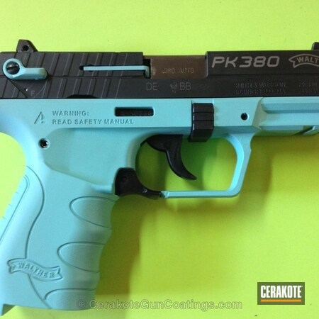 Powder Coating: Graphite Black H-146,Handguns,Walther,Robin's Egg Blue H-175