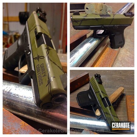 Powder Coating: Graphite Black H-146,Glock,Mil Spec O.D. Green H-240,Handguns,Barbed Wire