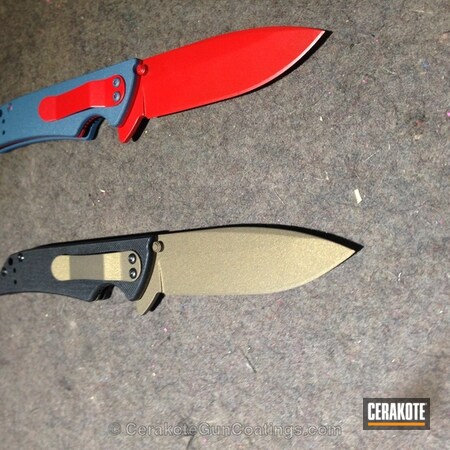 Powder Coating: Knives,Blue Titanium H-185,Kershaw,FIREHOUSE RED H-216,Burnt Bronze H-148