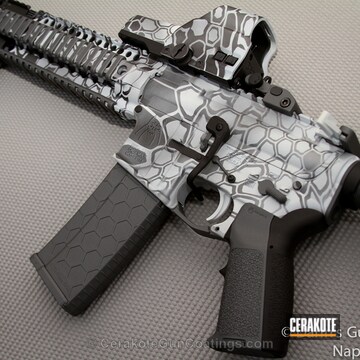 Cerakoted H-136 Snow White With H-151 Satin Aluminum And H-227 Tactical Grey