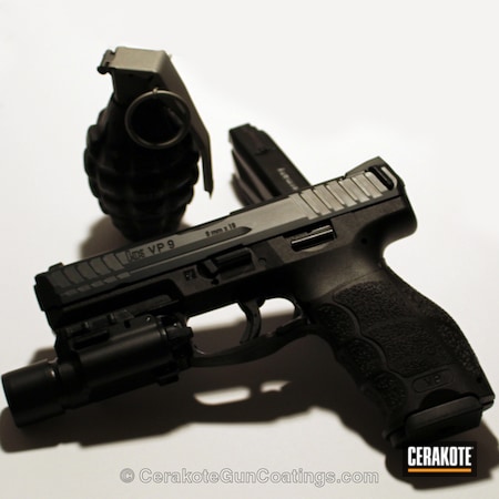 Powder Coating: Frag Grenade,Graphite Black H-146,Refinished,x300,Surefire,Gun Parts,Titanium H-170