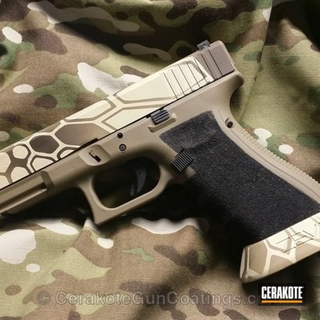 Powder Coating: Glock,Handguns,DESERT SAND H-199,Patriot Brown H-226