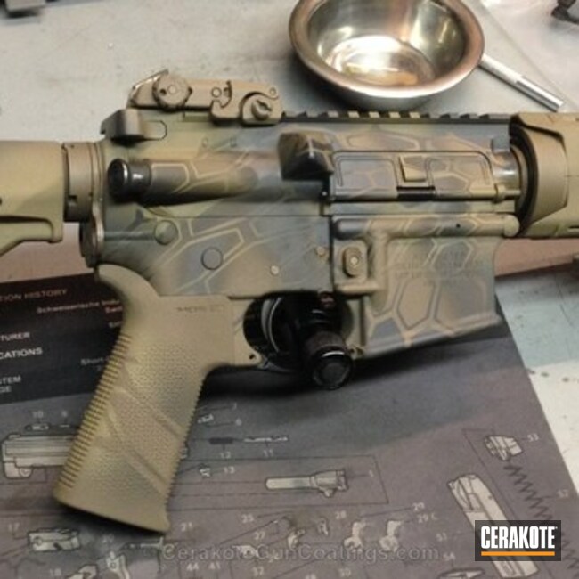 Tactical Rifle done in Troy® Coyote Tan, A.I. Dark Earth and Magpul® Flat  Dark Earth