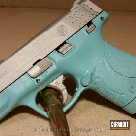 Powder Coating: Smith & Wesson,Handguns,Shimmer Aluminum H-158,Robin's Egg Blue H-175