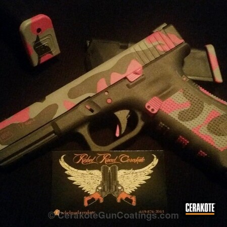 Powder Coating: Glock,Ladies,BATTLESHIP GREY H-213,Tungsten H-237,Glock 17,Prison Pink H-141